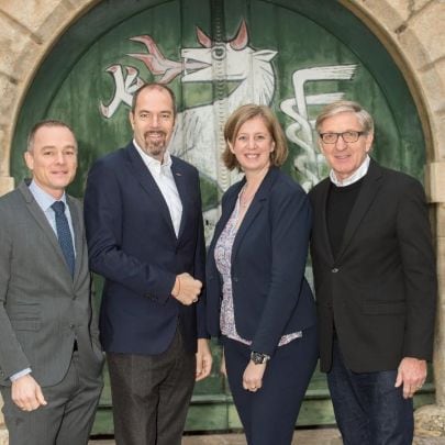 Gernot Pagger (GF IV Steiermark), Jürgen Roth (AR-Vorsitzender ICS), Barbara Eibinger-Miedl (Wirtschaftslandesrätin), Josef Herk (Präsident WK Steiermark)