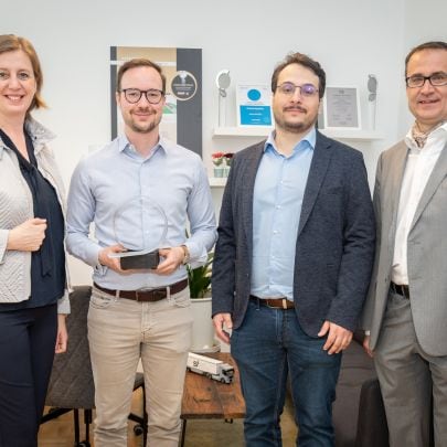 Barbara Eibinger-Miedl (Wirtschaftslandesrätin), Stefan Kremsner (GF s2 data & algorithms GmbH), Stefan Lendl (GF s2 data & algorithms GmbH), Christoph Ludwig (GF SFG)