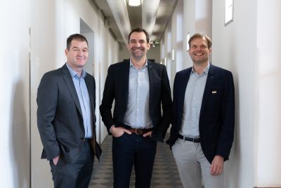 Klaus Gebeshuber (FH JOANNEUM), Stefan Schafranek (DIH Süd) und Matthias Rüther (Joanneum Research)