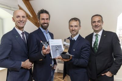 Landesrat Willibald Ehrenhöfer, Gerhard Prossliner (Brave), Christian Hill (Brave) und Christoph Ludwig (SFG)