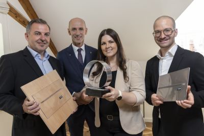 Mario Leitner (royos), Landesrat Willibald Ehrenhöfer, Cornelia Leitner (royos) und Andreas Hausberger (royos)
